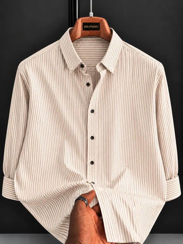 Beige_Woven_Striped_Shirt_for_Men