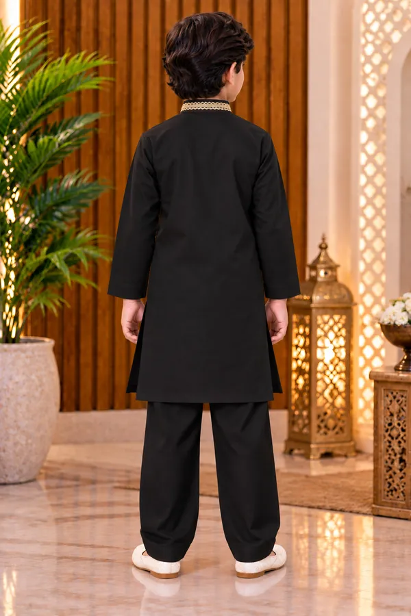 Black_Kurta_Pajama_Set_For_Boys_|_Wedding_Special_Ethnic_Wear_|_Stylish_Traditional_Kurta_With_White_Pajama_|_Party_&_Festive_Wear_For_Kids