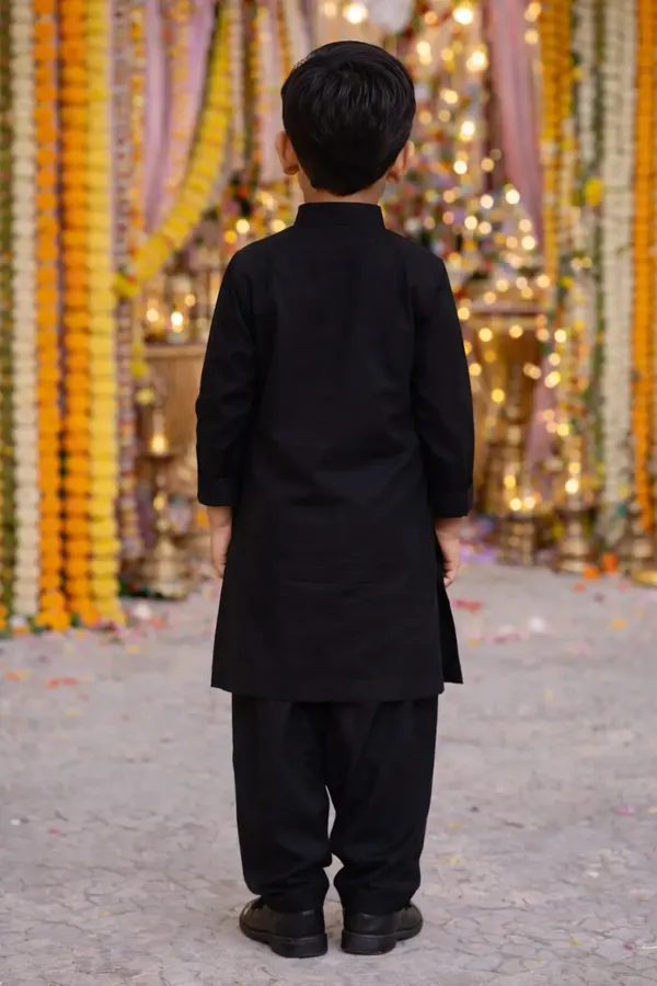 Black_Kurta_For_Boys_|_Giza_Cotton_Mix_Traditional_Kurta_With_White_Pajama_|_Full_Sleeve_Kids_Ethnic_Wear_For_Eid,_Wedding_&_Festive_Occasions