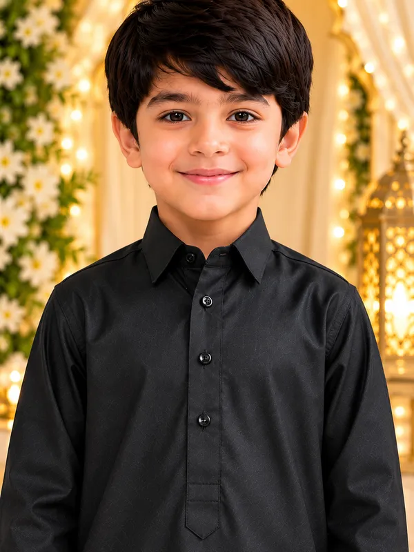 Black_Pathani_Kurta_For_Boys_|_Giza_Cotton_Mix_Fabric_|_Full_Sleeve_Traditional_Kurta_With_Pajama_|_Ethnic_Wear_For_Eid,_Wedding_&_Festive_Occasions