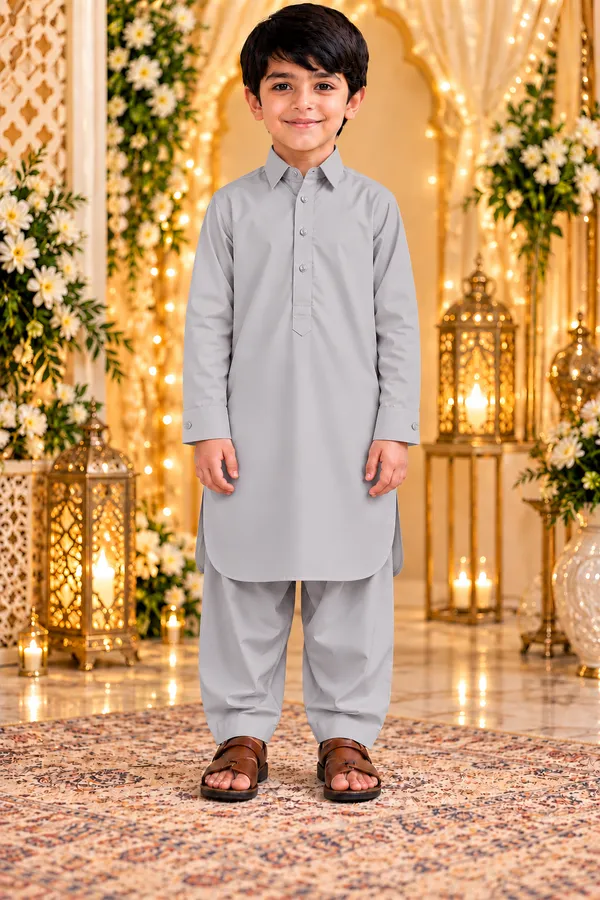 Boys_Light_Grey_Pathani_Kurta_Pajama_In_Giza_Cotton_|_Kids_Pathani_Suit_|_Eid,_Wedding_&_Festive_Wear