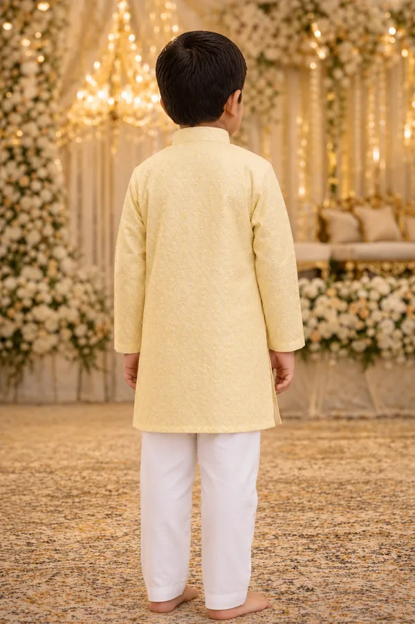Boys_Light_Yellow_Chikankari_Kurta_|_Embroidered_Cotton_Kurta_For_Kids_|_Eid,_Wedding_&_Festive_Wear