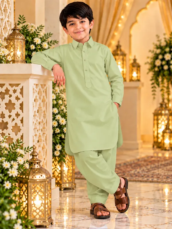 Boys_Pista_Green_Pathani_Kurta_Pajama_In_Giza_Cotton_|_Kids_Pathani_Suit_|_Eid,_Wedding_&_Festive_Wear