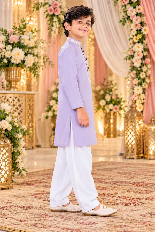 Boys_Short_Kurta_In_Giza_Cotton_|_Stylish_Kids_Kurta_With_White_Pajama_|_Wedding_&_Festive_Wear