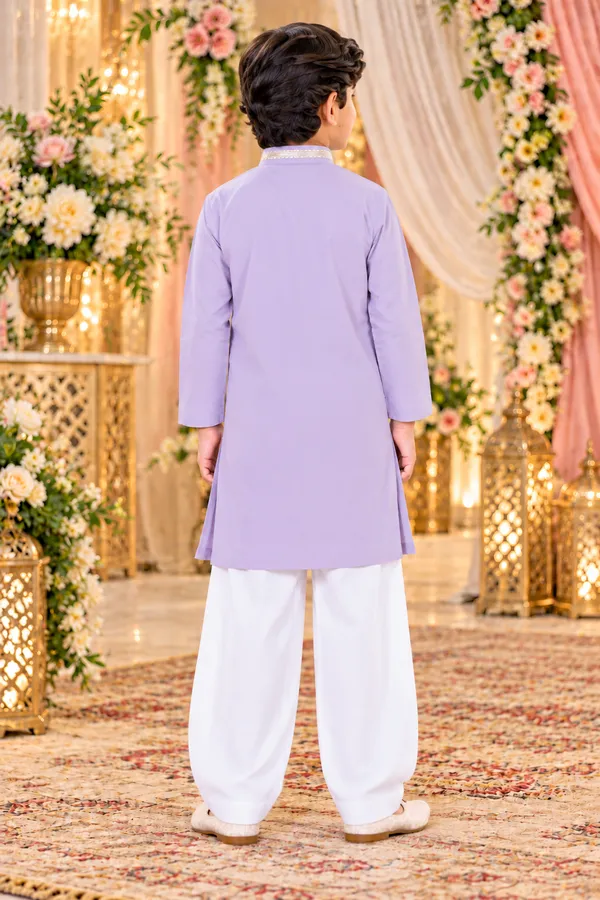 Boys_Short_Kurta_In_Giza_Cotton_|_Stylish_Kids_Kurta_With_White_Pajama_|_Wedding_&_Festive_Wear