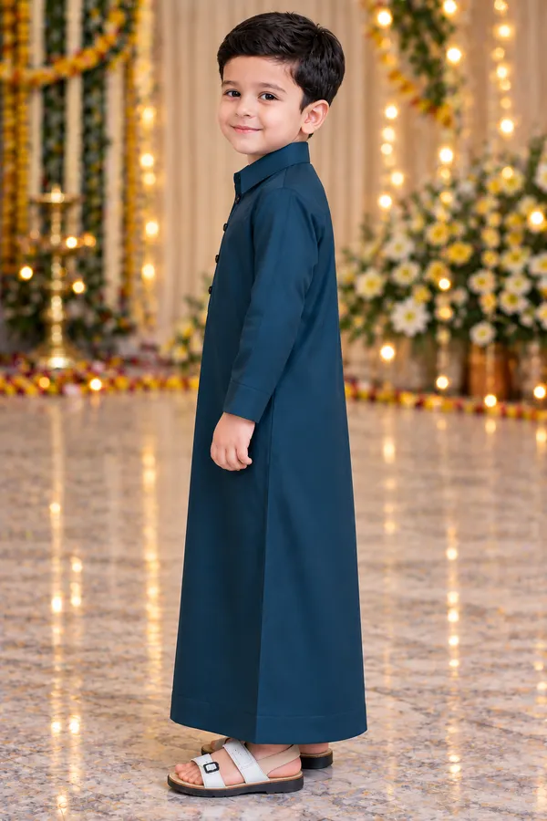 Boys_Teal_Pathani_Jubba_In_Giza_Cotton_|_Kids_Long_Pathani_Jubba_|_Eid,_Ramadan_&_Festive_Wear