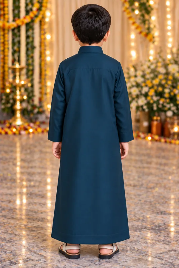 Boys_Teal_Pathani_Jubba_In_Giza_Cotton_|_Kids_Long_Pathani_Jubba_|_Eid,_Ramadan_&_Festive_Wear