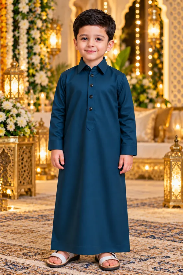 Boys_Teal_Pathani_Jubba_In_Giza_Cotton_|_Kids_Long_Pathani_Jubba_|_Eid,_Ramadan_&_Festive_Wear