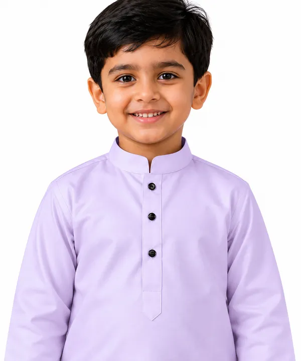 Lavender_Cotton_Kurta_For_Boys_|_Full_Sleeve_Traditional_Kurta_With_White_Pajama_|_Soft_&_Comfortable_Ethnic_Wear_For_Eid,_Wedding_&_Festive_Occasions