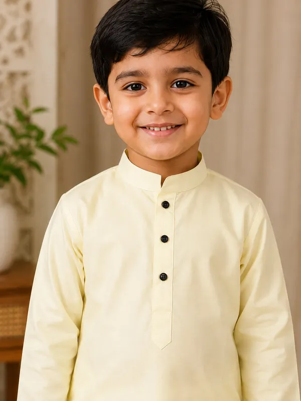 Light_Yellow_Kurta_For_Boys_|_Giza_Cotton_Mix_Traditional_Kurta_With_White_Pajama_|_Full_Sleeve_Kids_Ethnic_Wear_For_Eid,_Wedding_&_Festive_Occasions