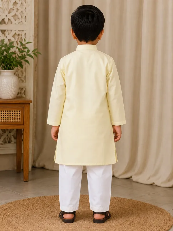 Light_Yellow_Kurta_For_Boys_|_Giza_Cotton_Mix_Traditional_Kurta_With_White_Pajama_|_Full_Sleeve_Kids_Ethnic_Wear_For_Eid,_Wedding_&_Festive_Occasions