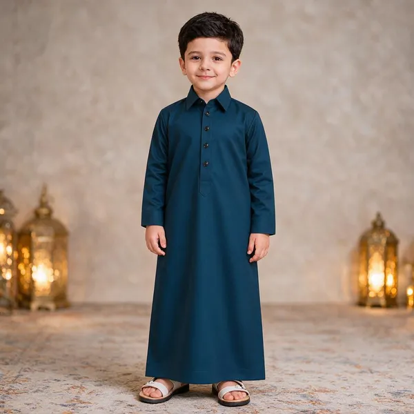 Boys_Teal_Pathani_Jubba_In_Giza_Cotton_|_Kids_Long_Pathani_Jubba_|_Eid,_Ramadan_&_Festive_Wear