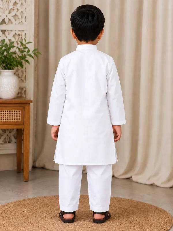 White_Cotton_Kurta_For_Boys_|_Full_Sleeve_Traditional_Kurta_With_Pajama_|_Kids_Ethnic_Wear_For_Eid,_Wedding_&_Festive_Occasions