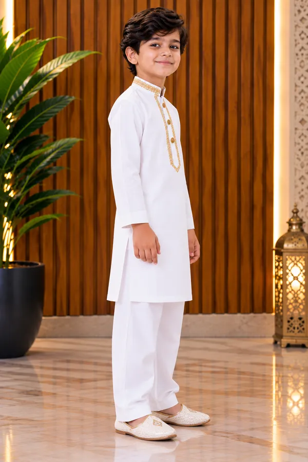 White_Kurta_Pajama_Set_For_Boys_|_Wedding_Special_Ethnic_Wear_|_Stylish_Traditional_Kurta_With_White_Pajama_|_Party_&_Festive_Wear_For_Kids