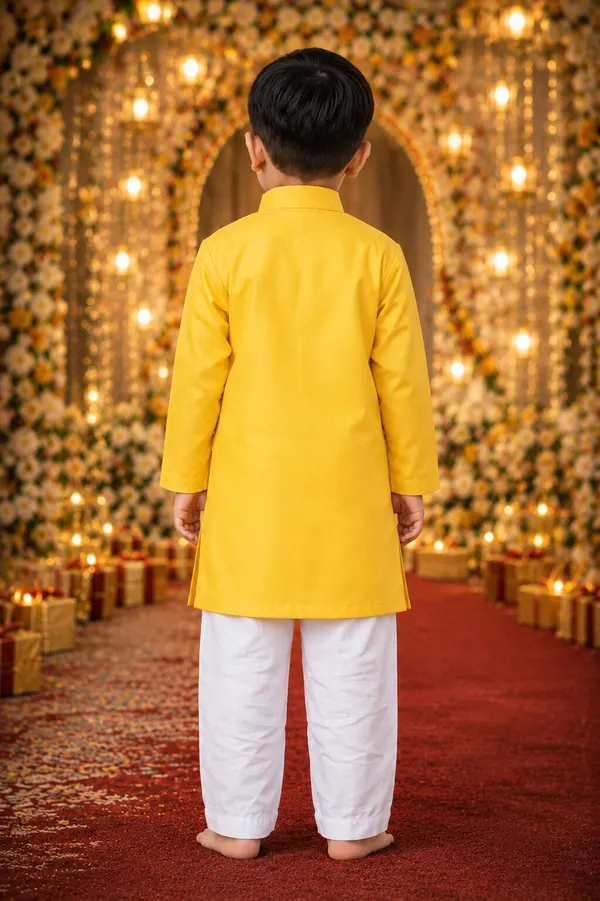 Yellow_Kurta_For_Boys_|_Giza_Cotton_Mix_Traditional_Kurta_With_White_Pajama_|_Full_Sleeve_Kids_Ethnic_Wear_For_Eid,_Wedding_&_Festive_Occasions