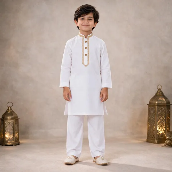 White_Kurta_Pajama_Set_For_Boys_|_Wedding_Special_Ethnic_Wear_|_Stylish_Traditional_Kurta_With_White_Pajama_|_Party_&_Festive_Wear_For_Kids