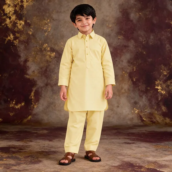 Boys_Light_Yellow_Pathani_Kurta_Pajama_In_Giza_Cotton_|_Kids_Pathani_Suit_|_Eid,_Wedding_&_Festive_Wear