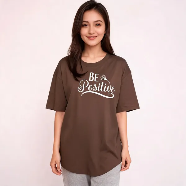 Brown_Pure_Cotton_Printed_Round_Neck_T-Shirt_For_Women