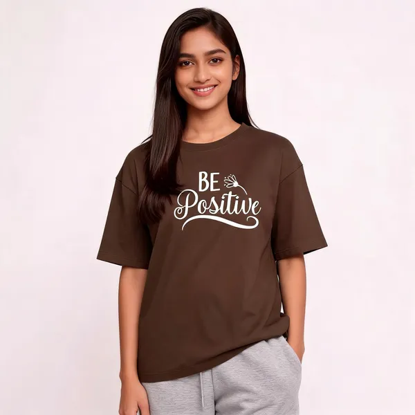 Brown_Pure_Cotton_Printed_Round_Neck_T-Shirt_For_Women