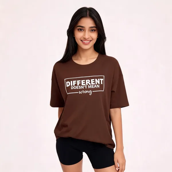 Brown_Pure_Cotton_Round_Neck_Graphic_Print_T-Shirt_For_Women