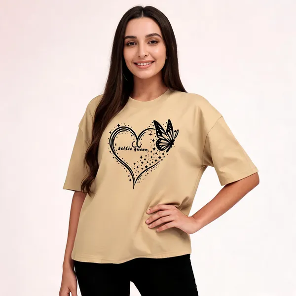 Beige_Pure_Cotton_Oversized_Printed_Round_Neck_T-Shirt_For_Women