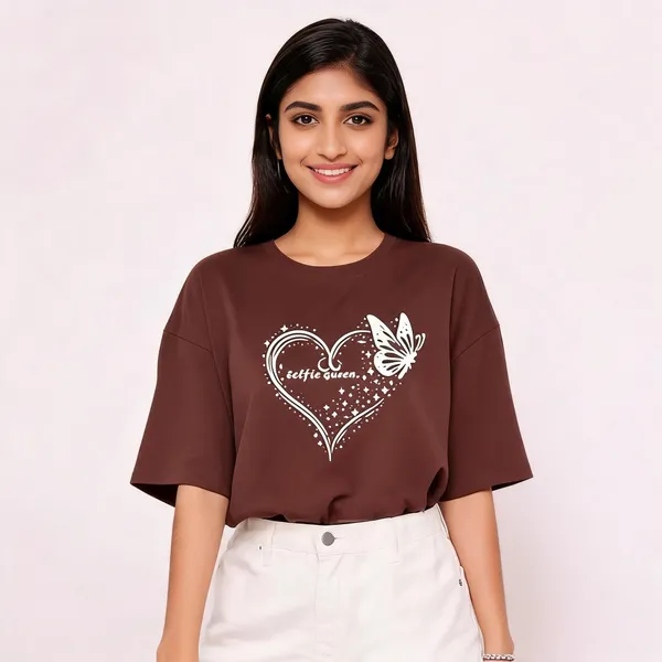 Brown_Pure_Cotton_Oversized_Printed_T-Shirt_For_Women