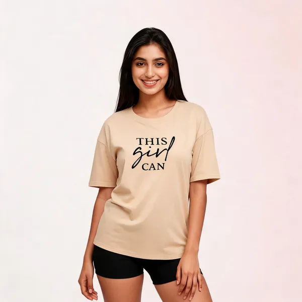 Beige_Pure_Cotton_Round_Neck_Solid_T-Shirt_For_Women