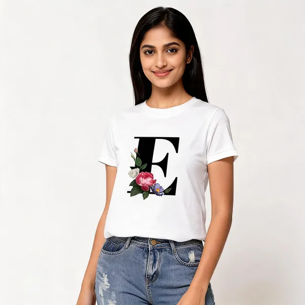 White_Pure_Cotton_Printed_Round_Neck_T-Shirt_For_Women