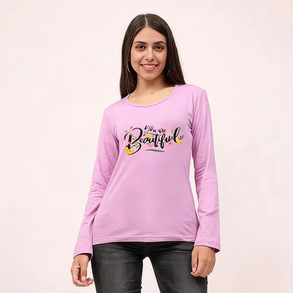 Purple_Pure_Cotton_Round_Neck_Printed_T-Shirt_For_Women