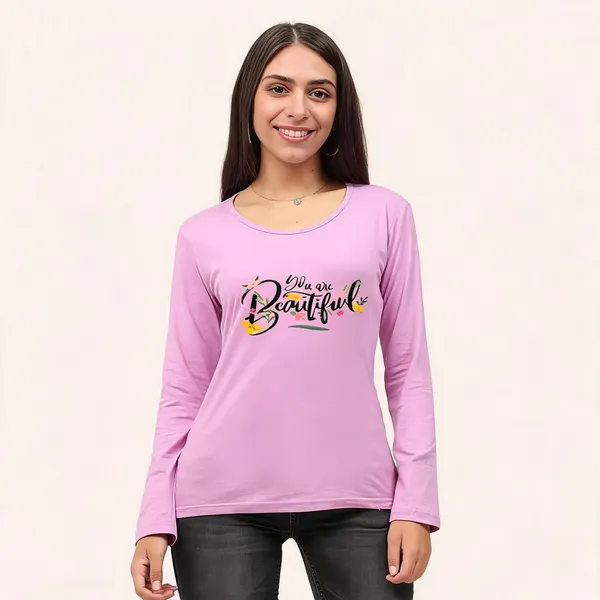 Purple_Pure_Cotton_Round_Neck_Printed_T-Shirt_For_Women