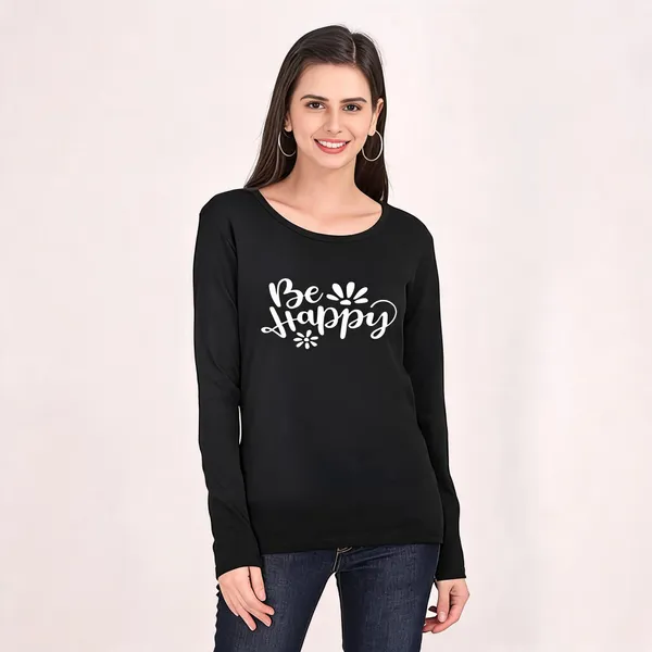 Black_Pure_Cotton_Printed_Round_Neck_T-Shirt_For_Women