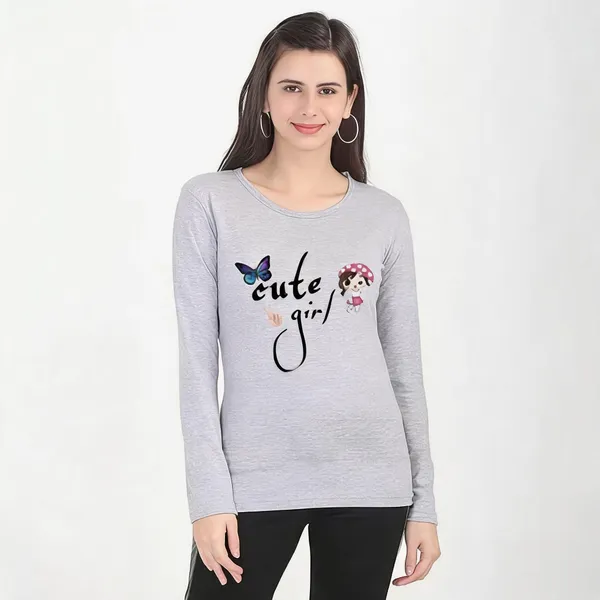 Grey_Pure_Cotton_Printed_Round_Neck_T-Shirt_For_Women