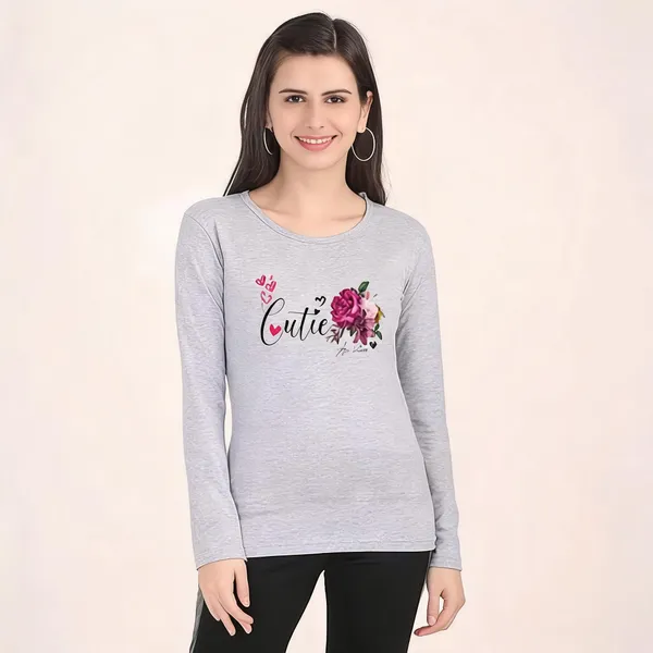 Grey_Pure_Cotton_Printed_Round_Neck_T-Shirt_For_Women