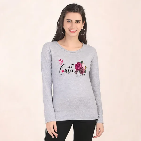 Grey_Pure_Cotton_Printed_Round_Neck_T-Shirt_For_Women