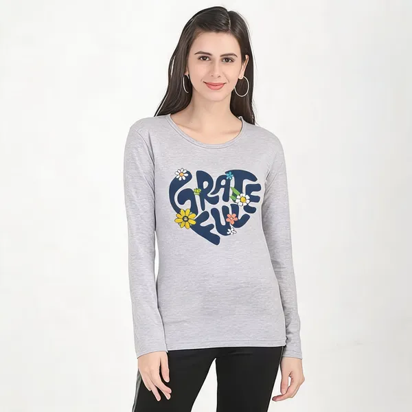 Grey_Pure_Cotton_Printed_Round_Neck_T-Shirt_For_Women