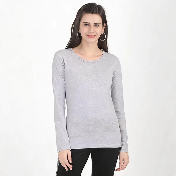 Grey_Pure_Cotton_Full_Sleeve_Round_Neck_T-Shirt_For_Women