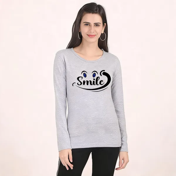 Grey_Pure_Cotton_Graphic_Print_Round_Neck_T-Shirt_For_Women