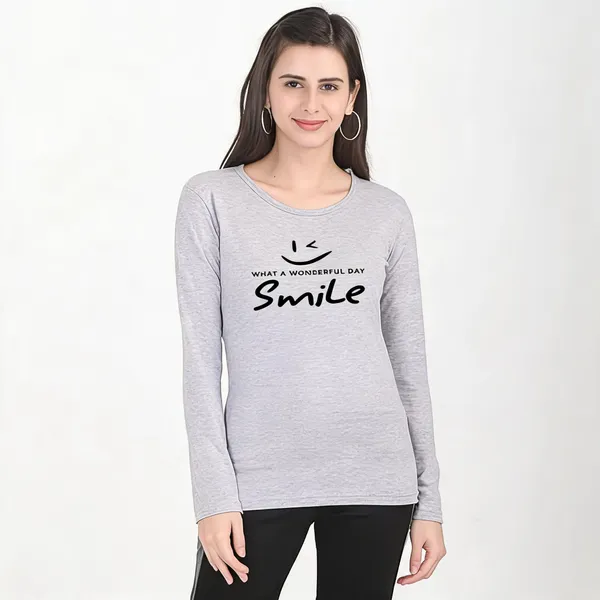 Grey_Pure_Cotton_Round_Neck_Printed_T-Shirt_For_Women