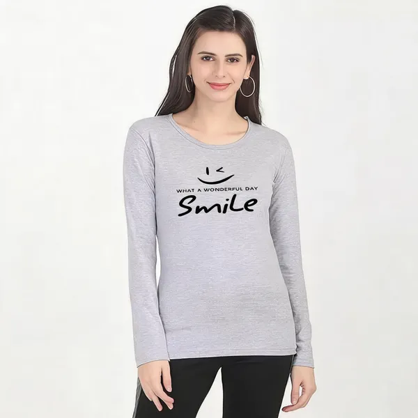 Grey_Pure_Cotton_Round_Neck_Printed_T-Shirt_For_Women