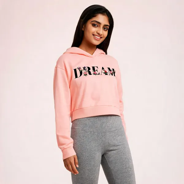 Pink_Pure_Cotton_Graphic_Print_Hooded_Neck_Crop_T-Shirt_For_Women