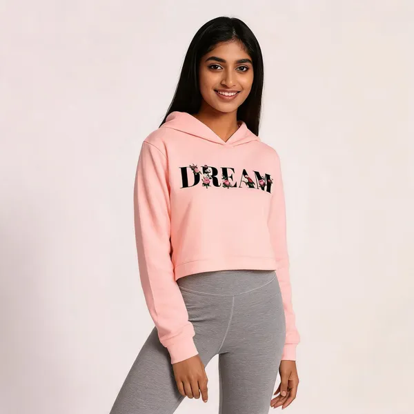 Pink_Pure_Cotton_Graphic_Print_Hooded_Neck_Crop_T-Shirt_For_Women