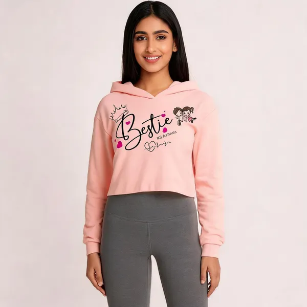 Peach_Pure_Cotton_Hooded_Typography_Crop_T-Shirt_For_Women