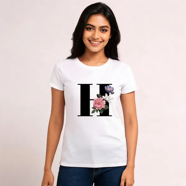 White_Pure_Cotton_Printed_Round_Neck_T-Shirt_For_Women