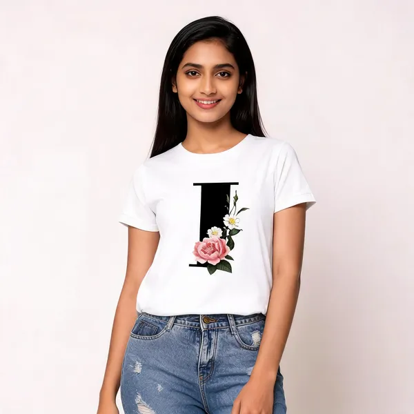 White_Pure_Cotton_Printed_Round_Neck_T-Shirt_For_Women