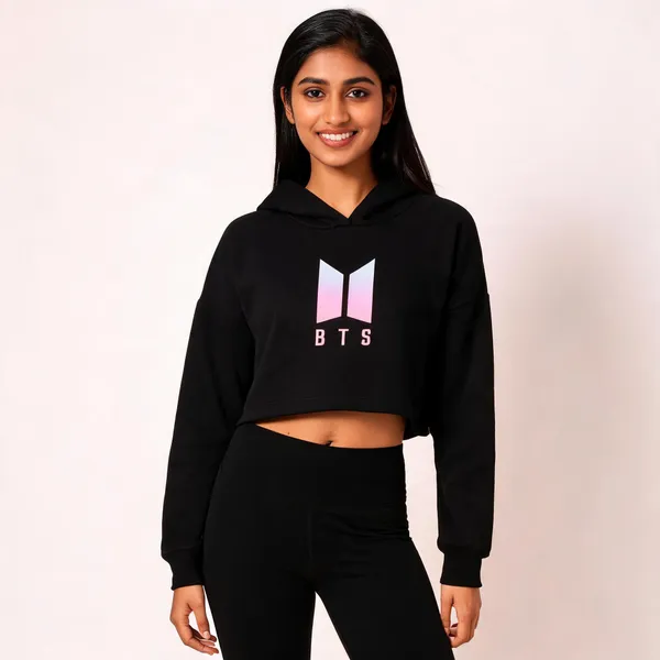 Black_Pure_Cotton_Graphic_Print_Hooded_T-Shirt_For_Women