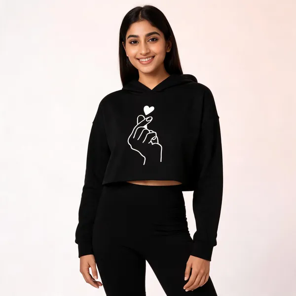 Black_Pure_Cotton_Graphic_Print_Hooded_Neck_T-Shirt_For_Women