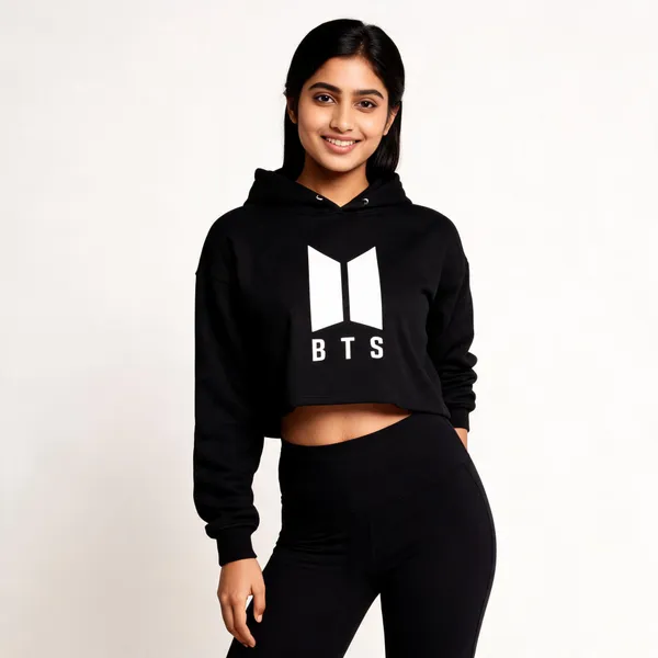 Black_Pure_Cotton_Graphic_Print_Hooded_Neck_T-Shirt_For_Women