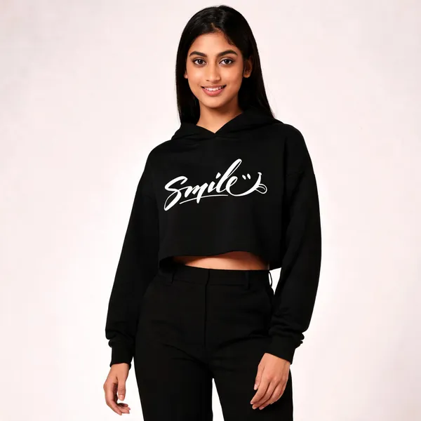 Black_Cotton_Graphic_Print_Hooded_T-Shirt_For_Women