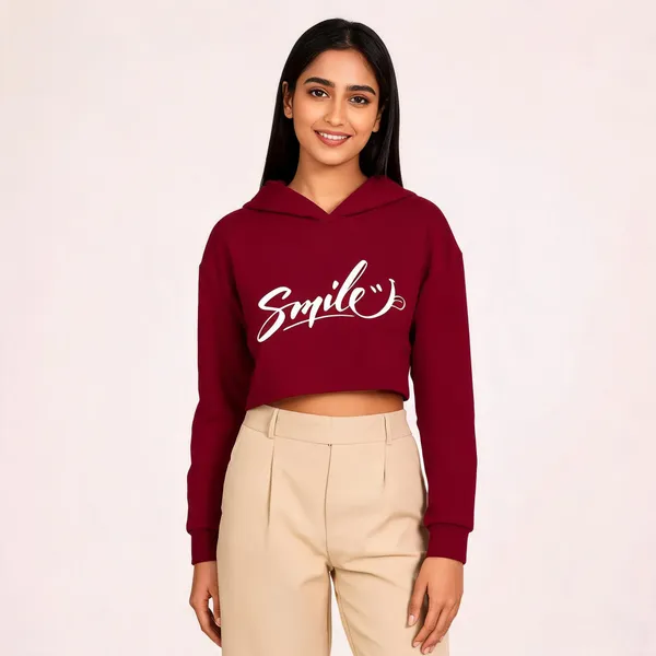 Maroon_Pure_Cotton_Hooded_Graphic_Print_T-Shirt_For_Women