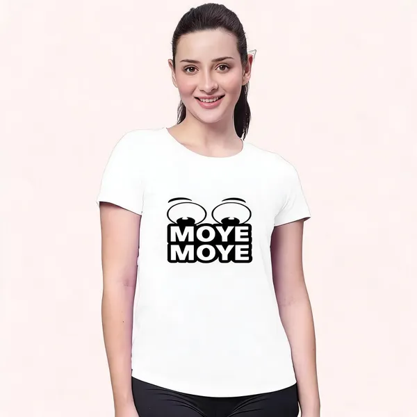 White_Pure_Cotton_Printed_Round_Neck_T-Shirt_For_Women
